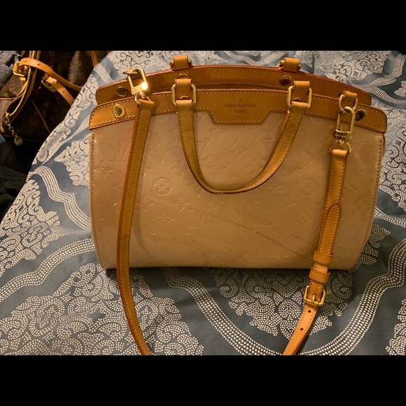 Louis Vuitton Yellow Monogram Vernis Leather Brea MM Bag.